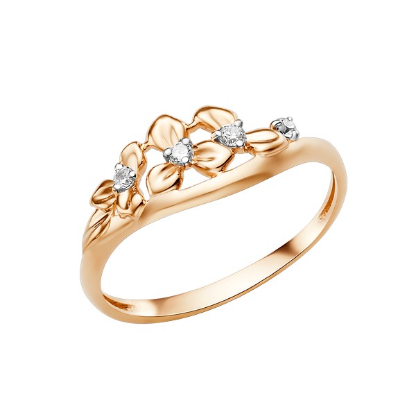 Кольцо, золото, фианит, 012971-1102